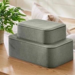Studio McGee faux shagreen boxes
